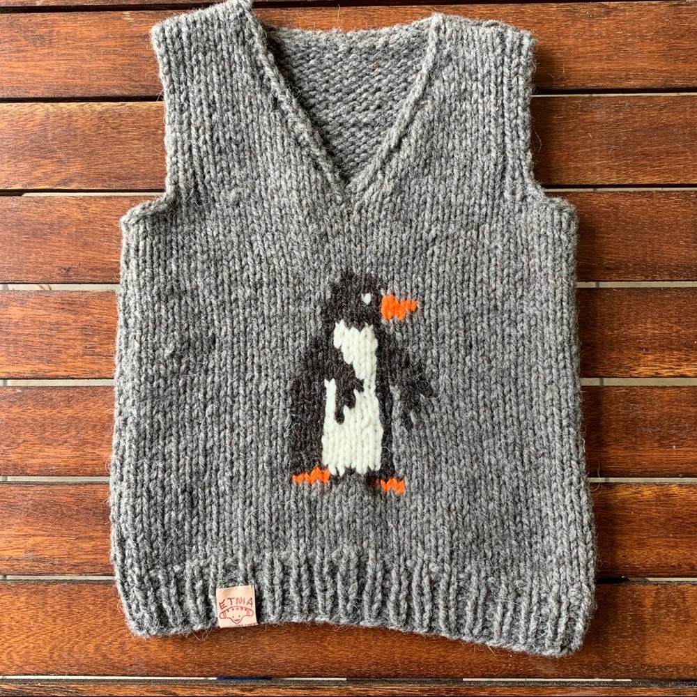 Adorable hand knit Patagonian vest